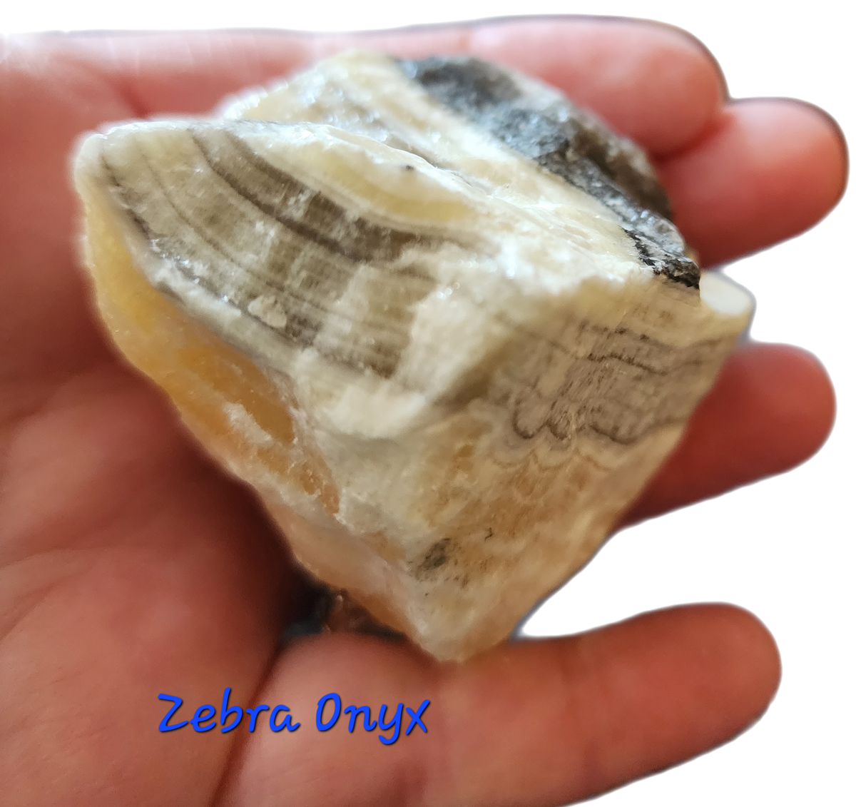 Raw Zebra Onyx Stone (Mexican Onyx) Grounding, Intuition, Inner Streng