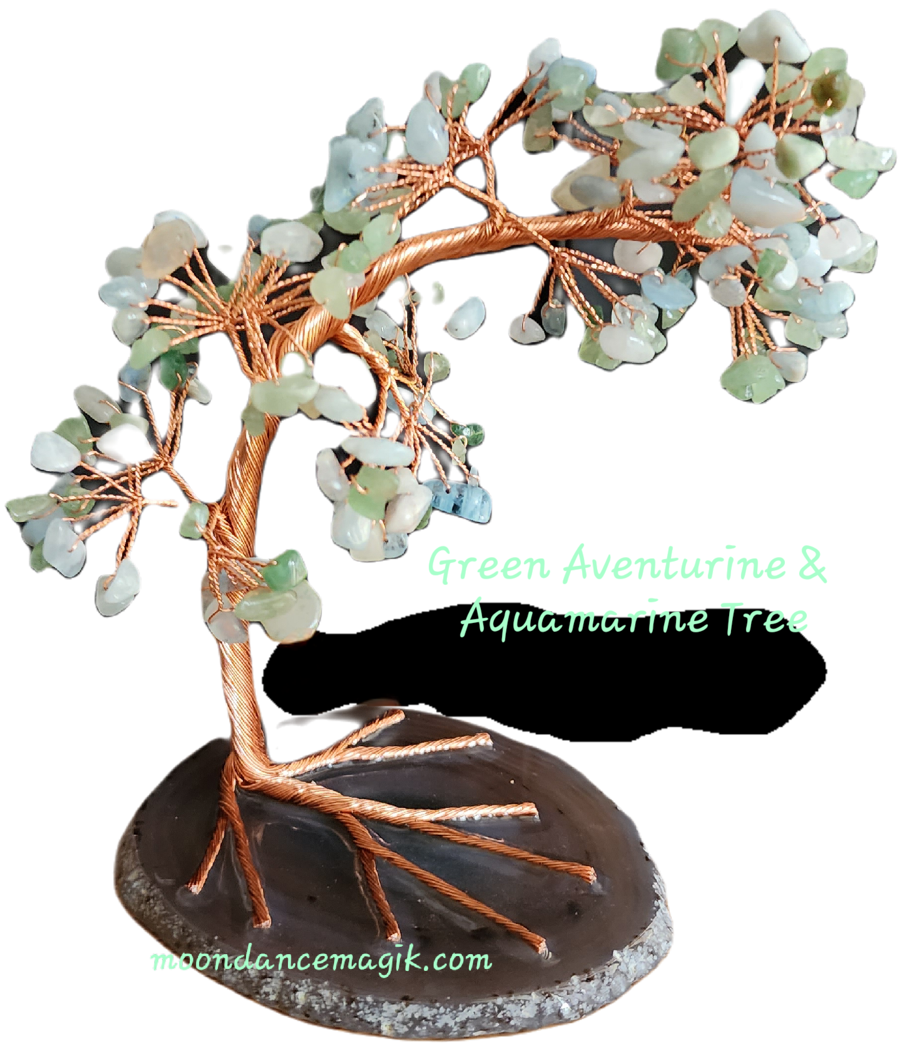 Aquamarine & Green Aventurine Money Tree