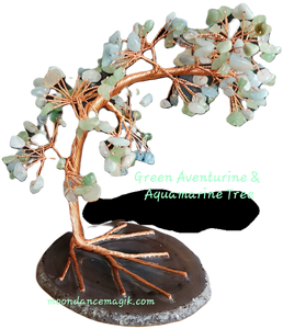 Aquamarine & Green Aventurine Money Tree