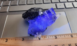 Rare Clear Teal and Purple Paraiba Fluorite on Matrix!