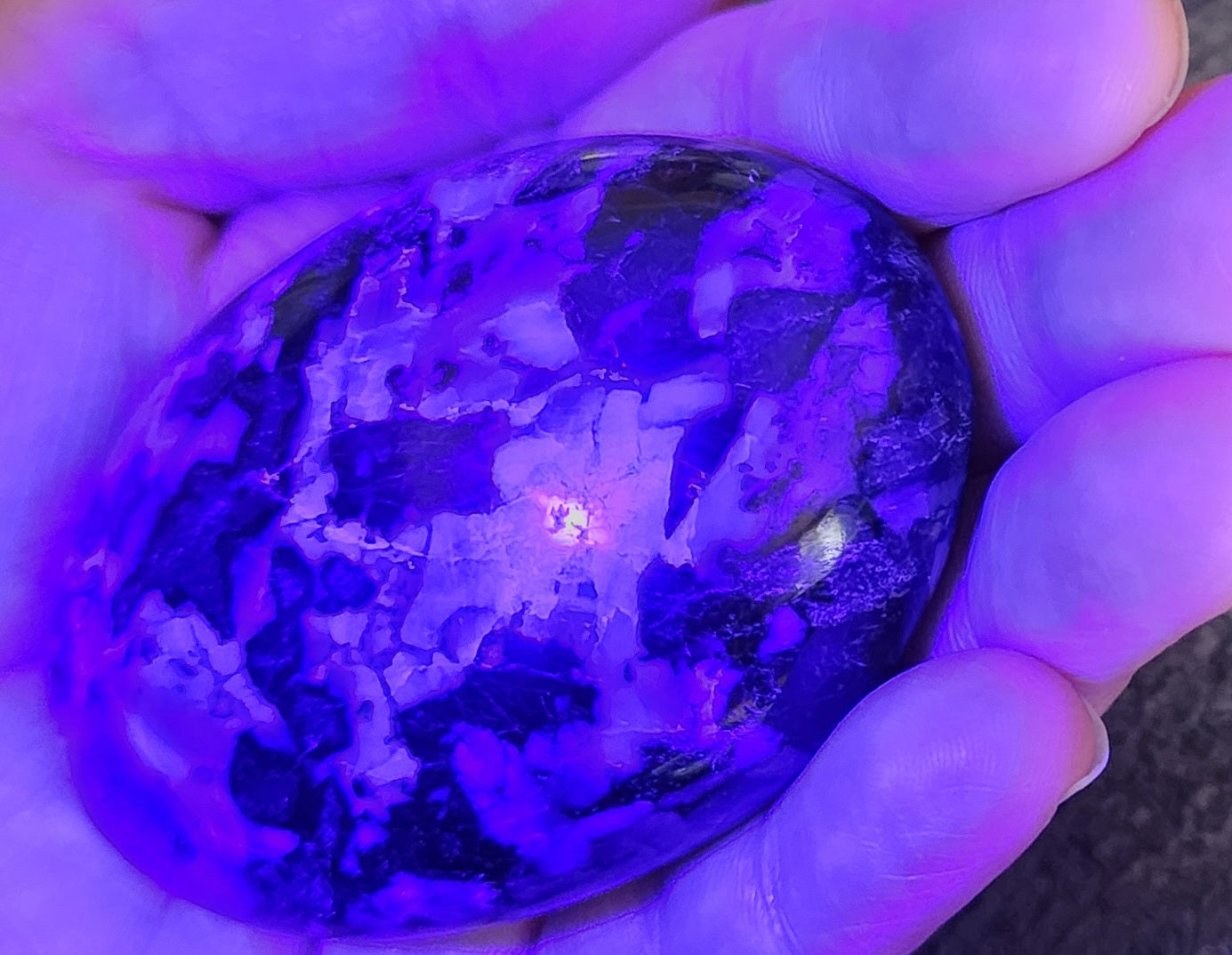 Indigo Gabbro (Indigo Merlinite) Palm Stone - Beautiful Blue Stones!