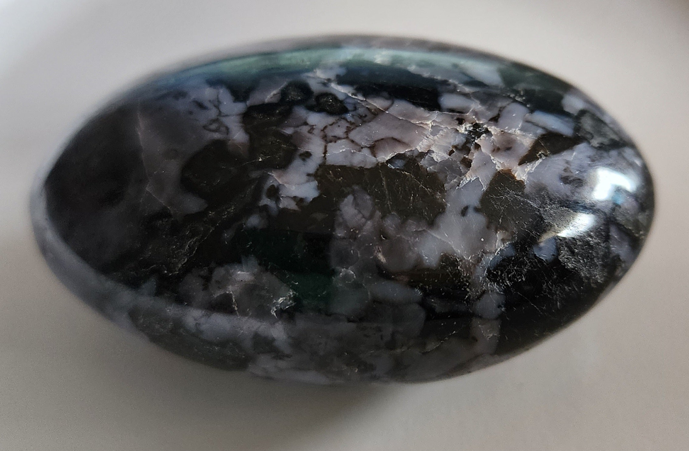 Indigo Gabbro (Indigo Merlinite) Palm Stone - Beautiful Blue Stones!