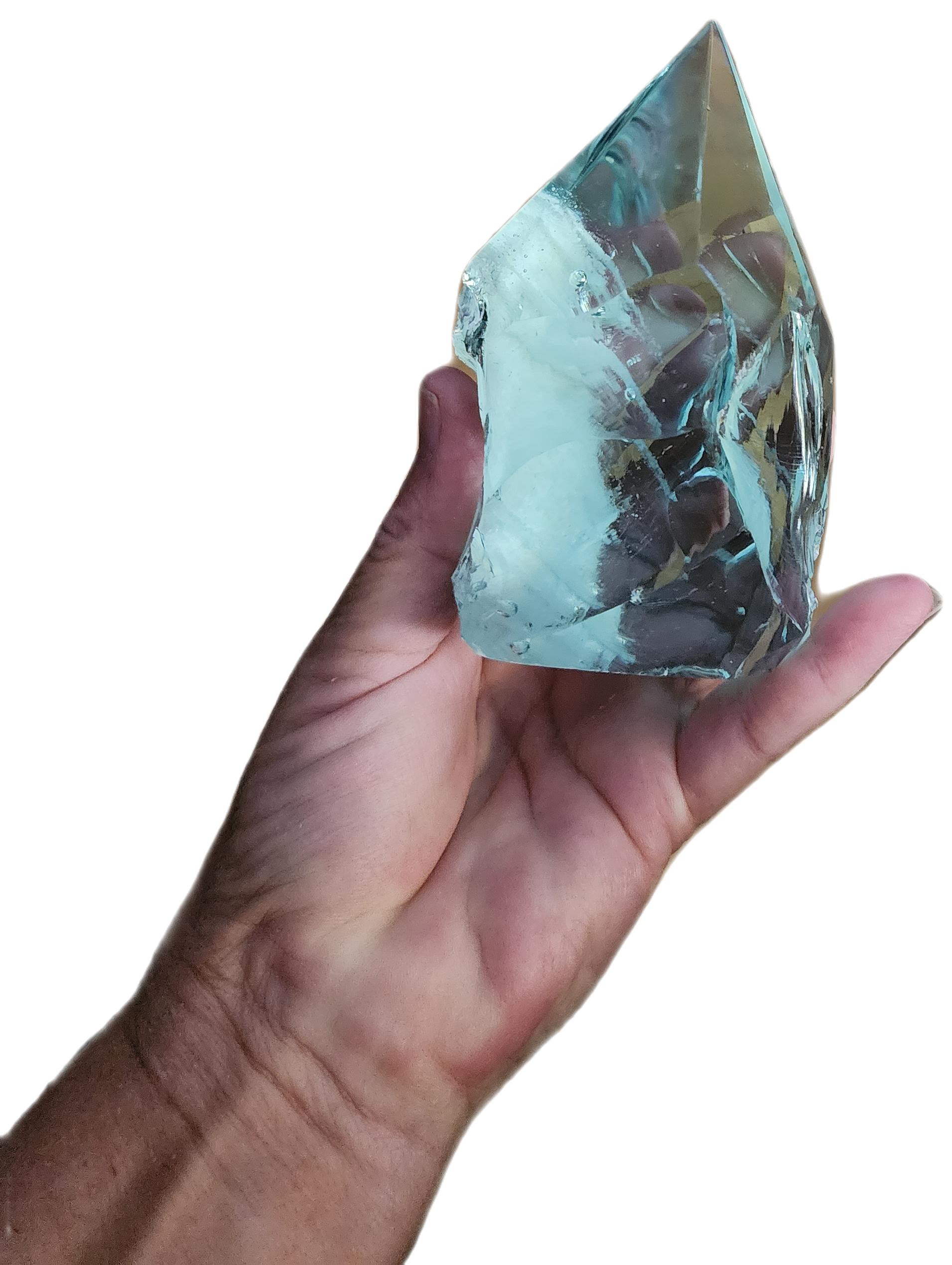 Aqua Ice Blue Obsidian Point