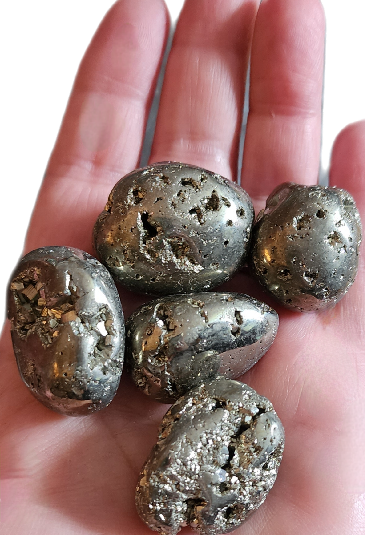 Stormy Stones! Beautiful Shiny Golden Pyrite Tumbles for Money Manifestation!