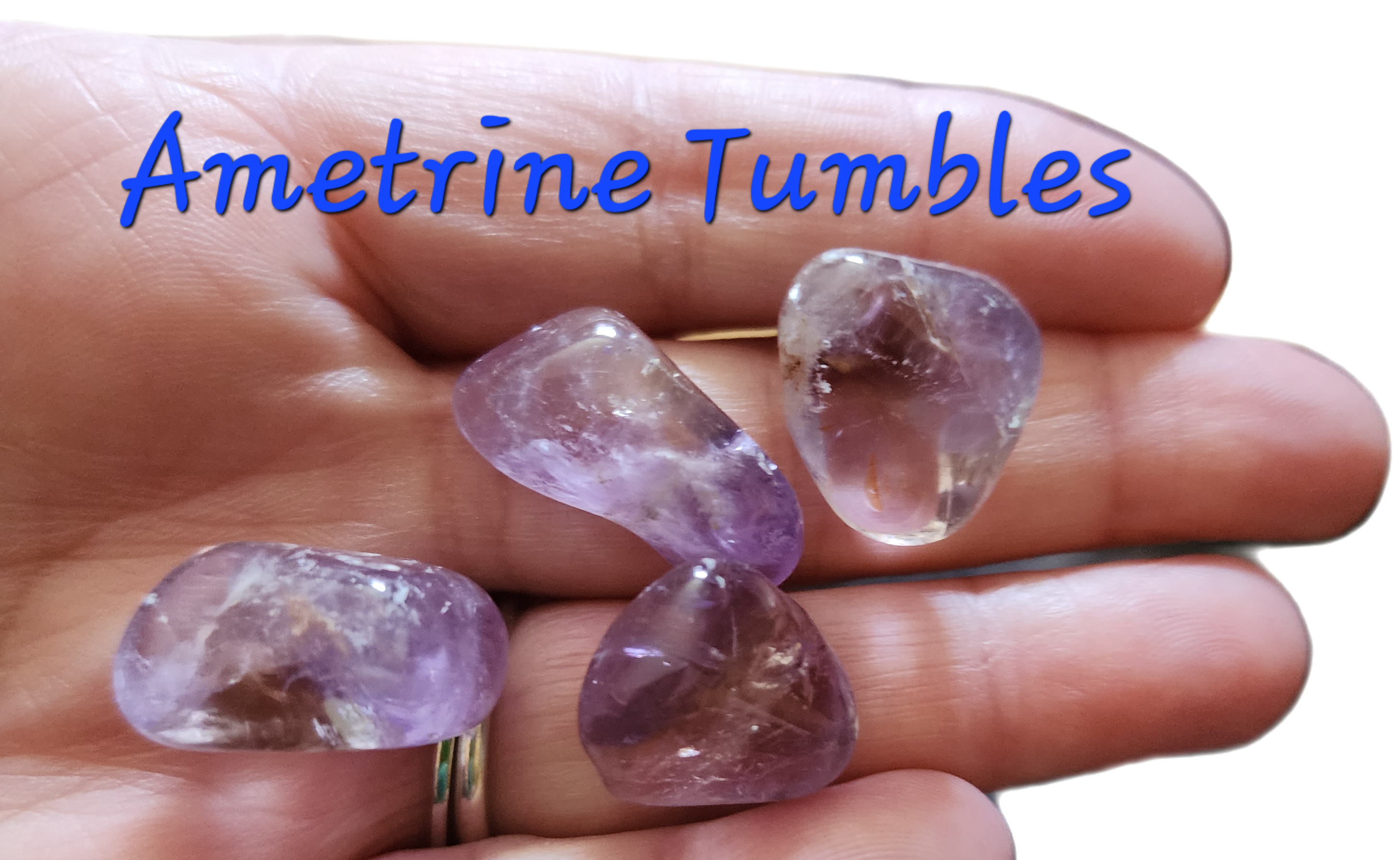 Small Natural Ametrine Tumbles (Amethyst/Citrine)