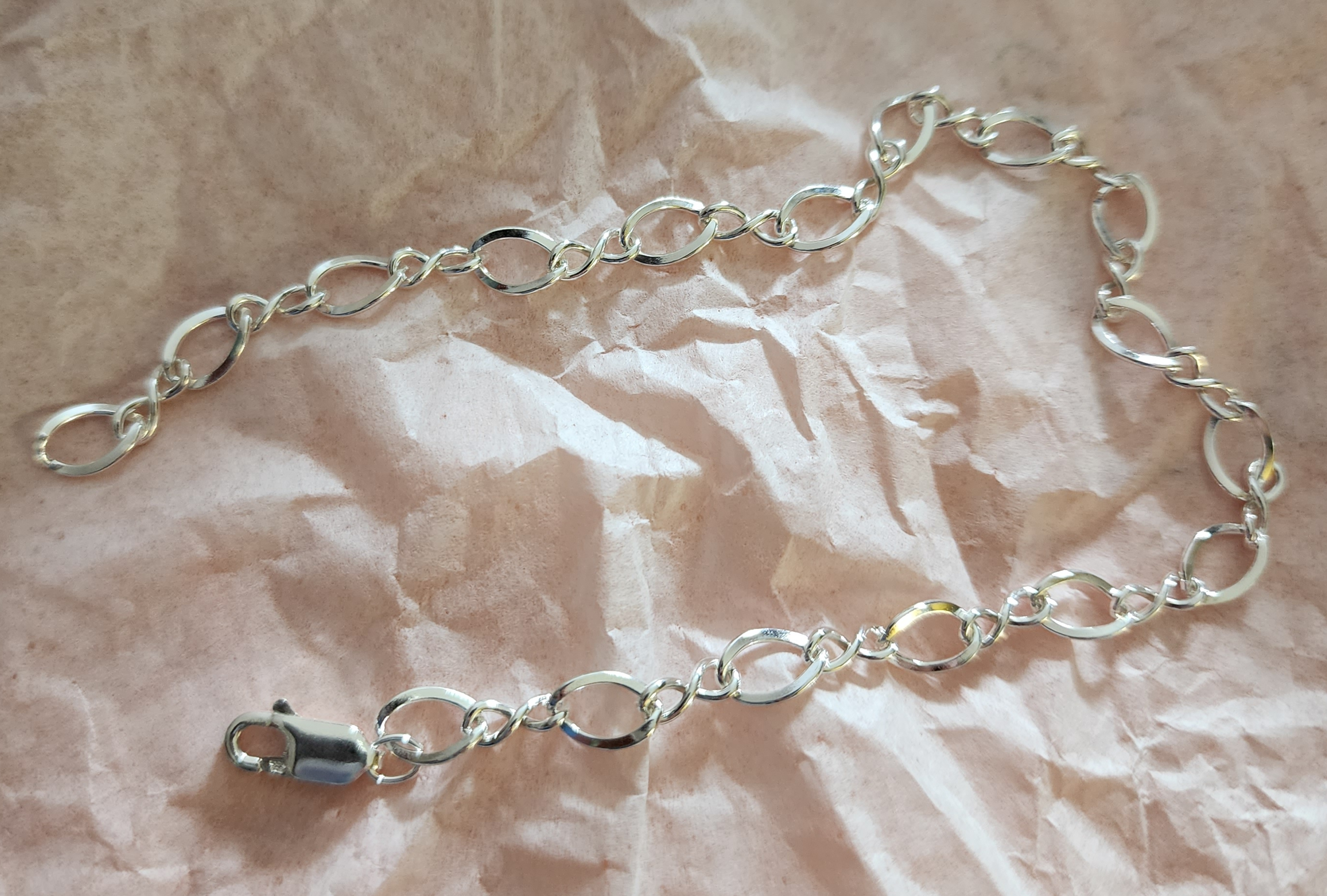 Figure 8 Polished 925 Sterling Silver Charm Bracelet - Meta's Makings!