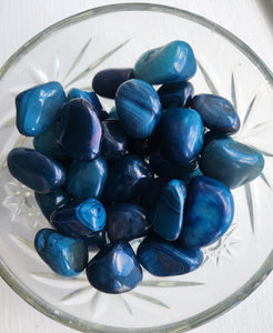 Beautiful TEAL Agate Crystal Tumbled Stones - For Anxiety, Intuition, Spirit Communication, & Much More!