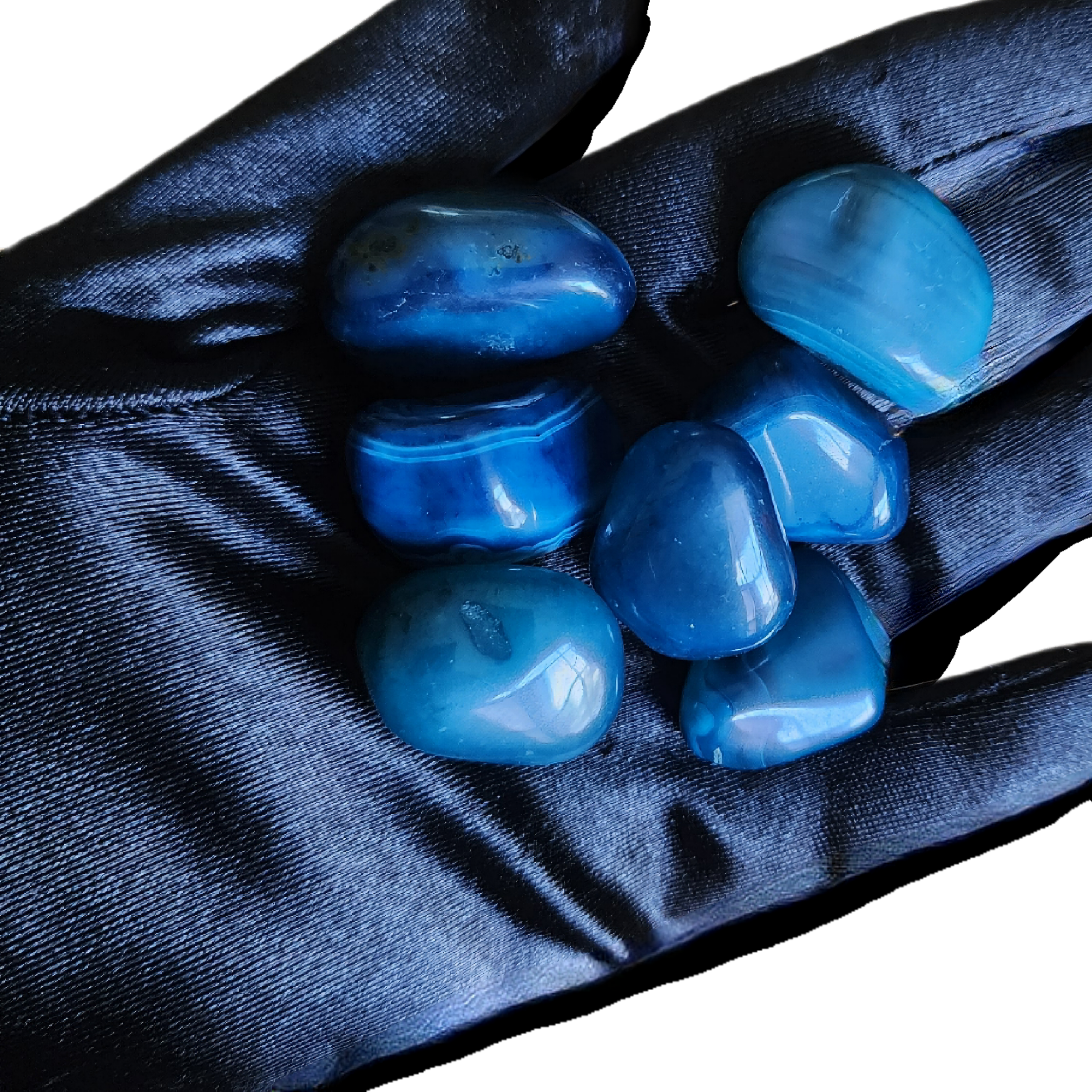 Beautiful TEAL Agate Crystal Tumbled Stones - For Anxiety, Intuition, Spirit Communication, & Much More!