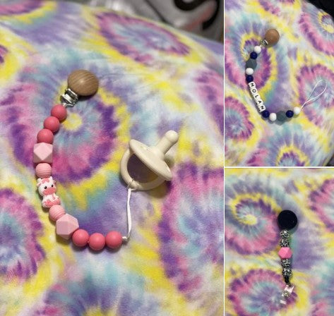 Periwinkle Silicone Beaded Stretch Bracelet - Lanyards, Binky Clips, Corkscrews, Keychains Also Available!