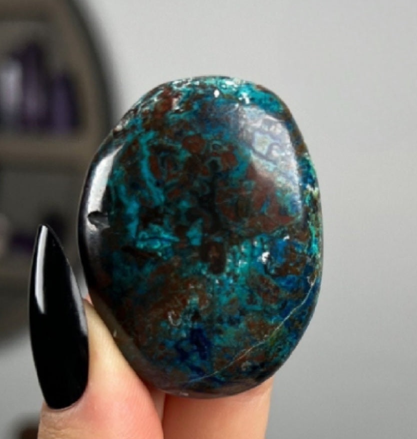 Rare Shattuckite Palm Stone! Pocket Crystal for Psychic Abilities