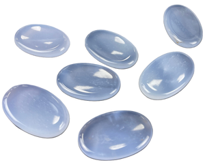 Stormy Stones! XL Blue Chalcedony Polished Crystal Palm Stones