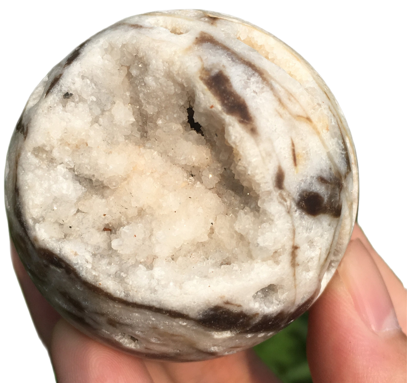 Natural Sphalerite Geode Quartz Crystal Sphere, Psychic Development