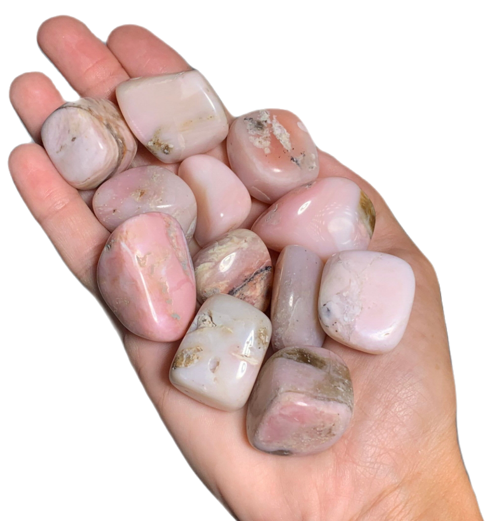 Rare PINK Opal Polished & Tumbled Stone for Making Friends, Higher Confidence, & Combating Shyness