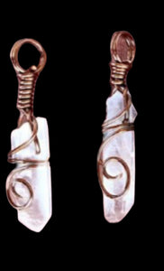 Clear Crystal Quartz Copper Wire Wrapped Pendant - Meta's Makings!