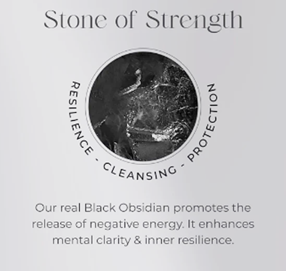 Black Obsidian Pendulum Necklace in 925 Sterling Silver w/ T-Lock Closure - Meta's Makings
