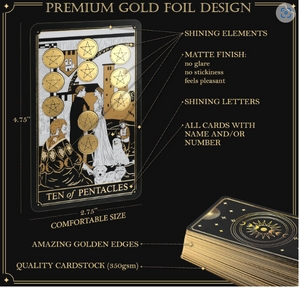Golden Tarot Deck - Stormy's Pick! New Tarot Card Set Complete w/Book & Box