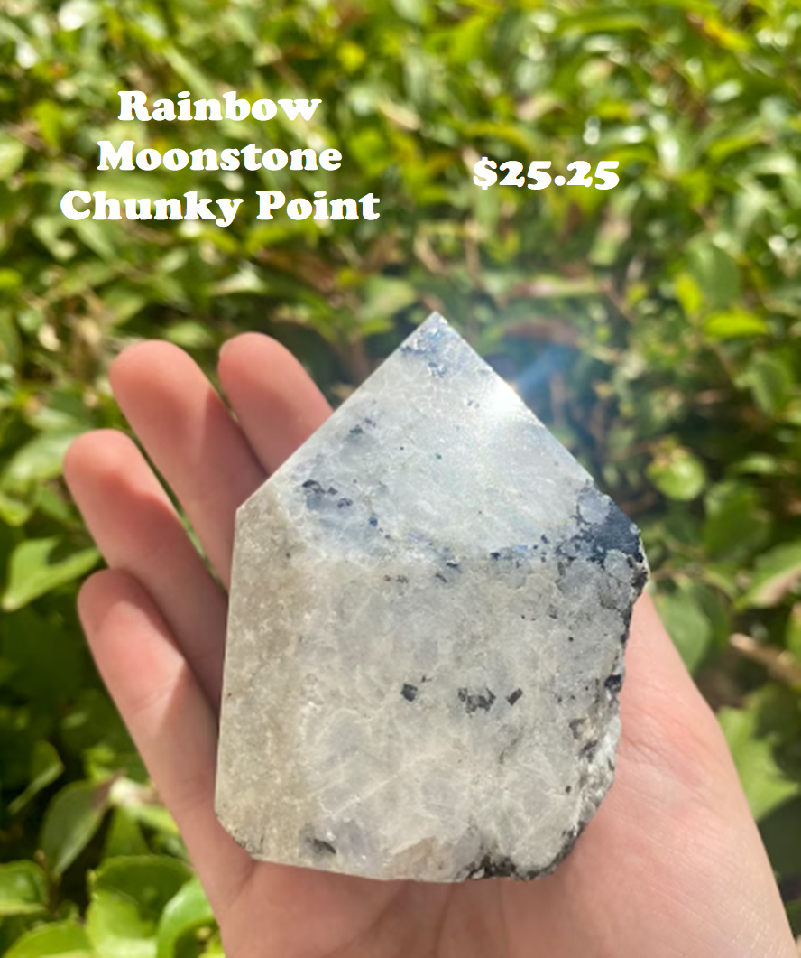 X - Sold Out - Flashy Rainbow Moonstone Chunk Reserved for Laura