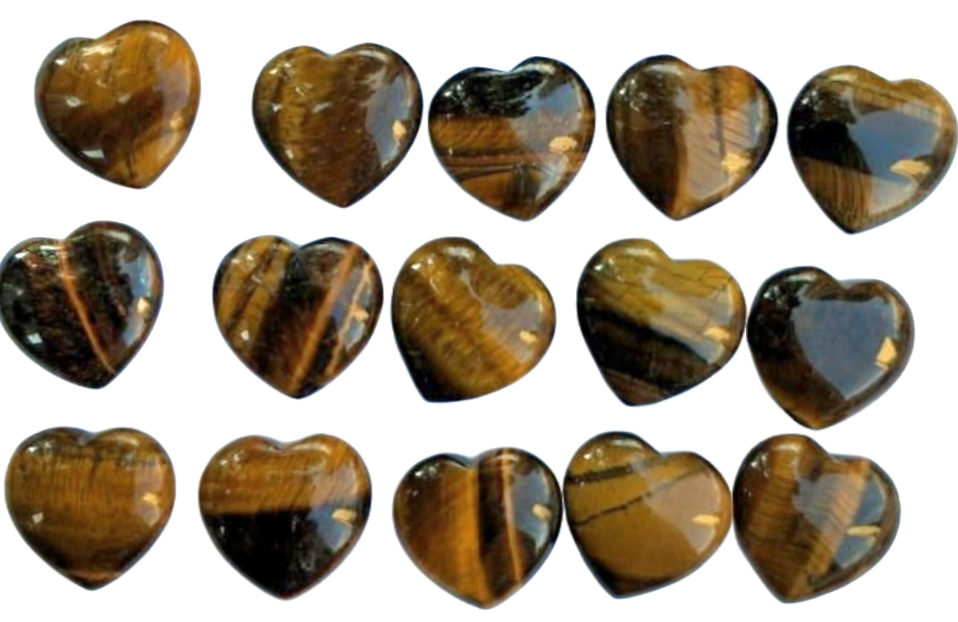 Stormy Stones! Tiger's Eye Heart-Shaped Mini Palm Stones