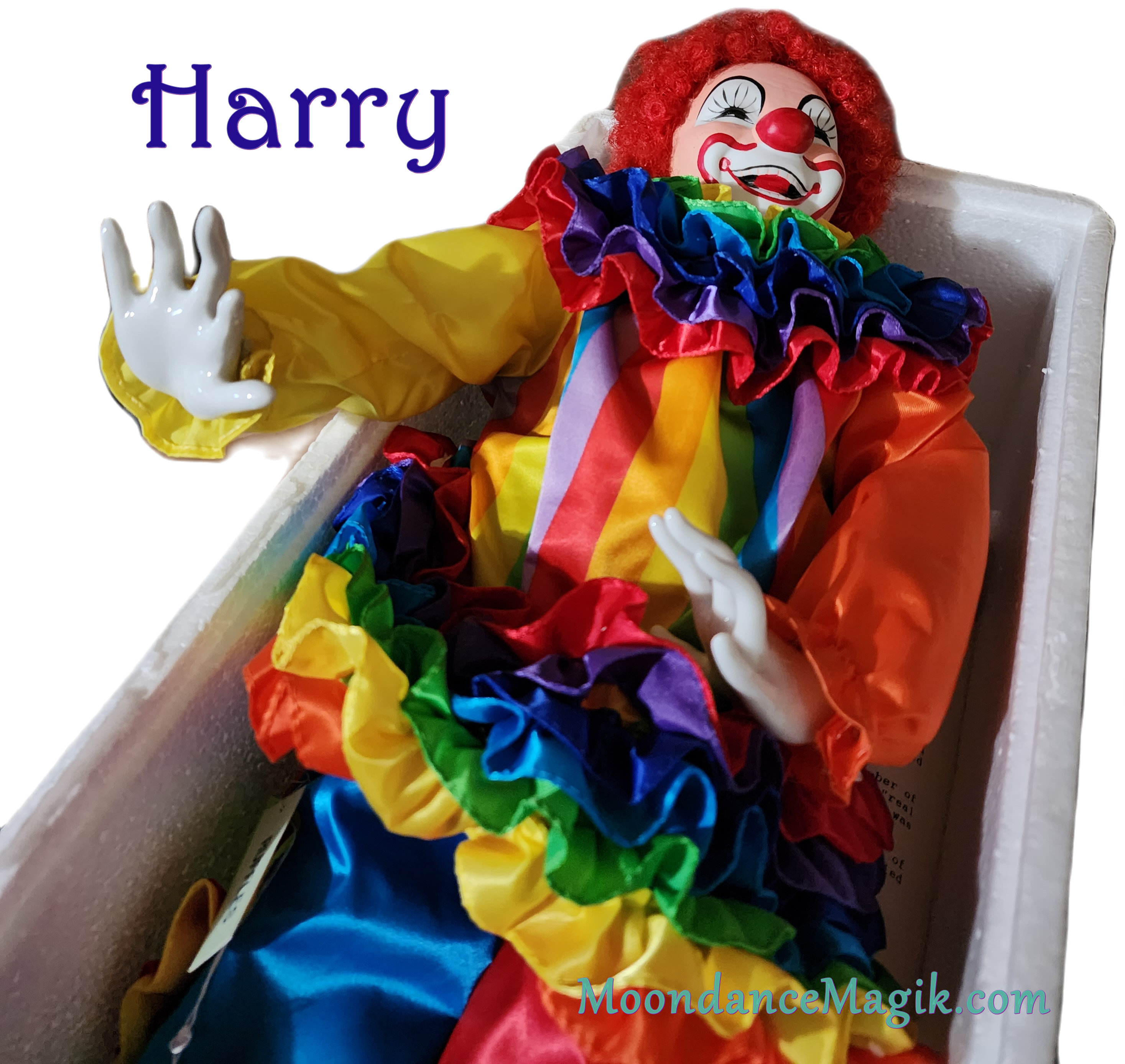 Harry the Houdini Spirited Clown Vessel - Gray to Dark Energy - Retaliation Manifestation