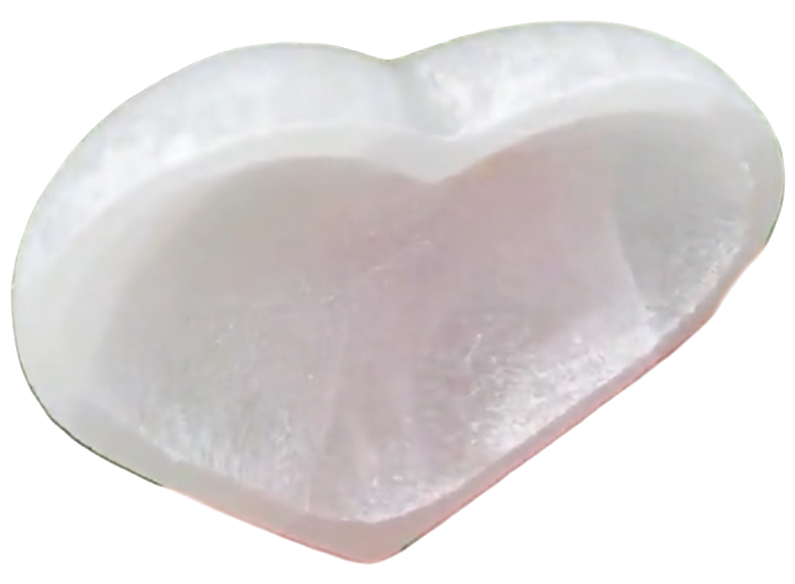 Selenite Heart-Shaped Crystal Charging Bowl