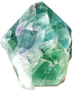 Large Spectacular Rainbow Fluorite - Semi-Polished Standing Point Crystal - Manifest, Organize, and SO Much More!