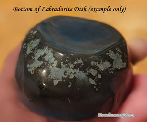 Natural Labradorite Crystal Hand Carved Sphere & Dish Set