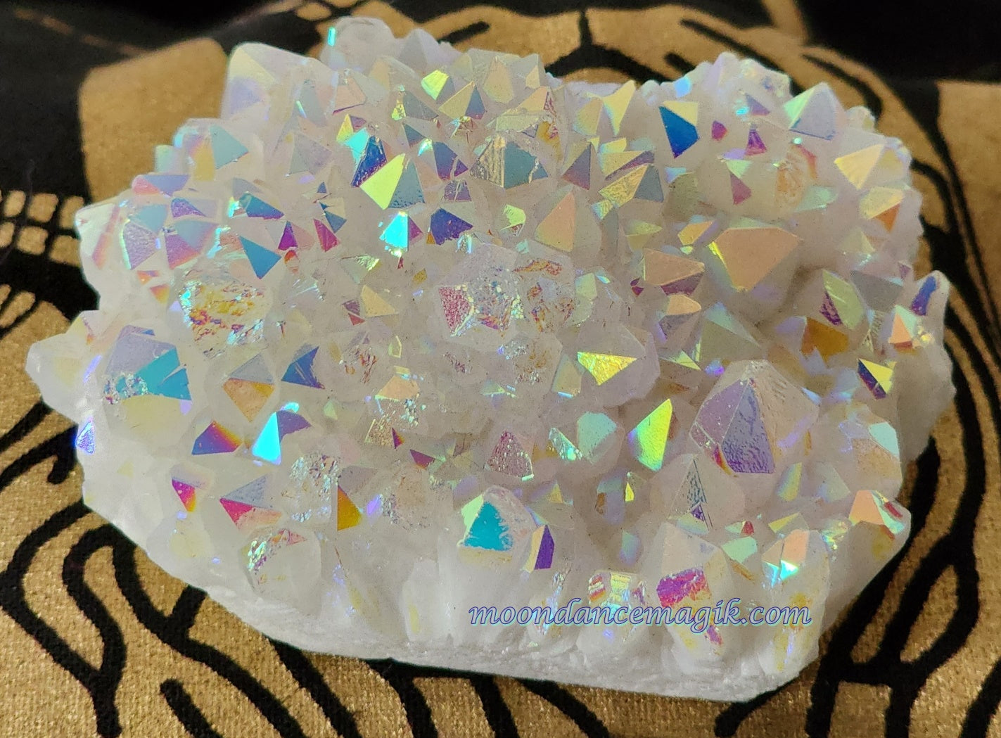 Beautiful Healing Stone Titanium Coated AB Crystal Cluster Geode Druzy Specimen