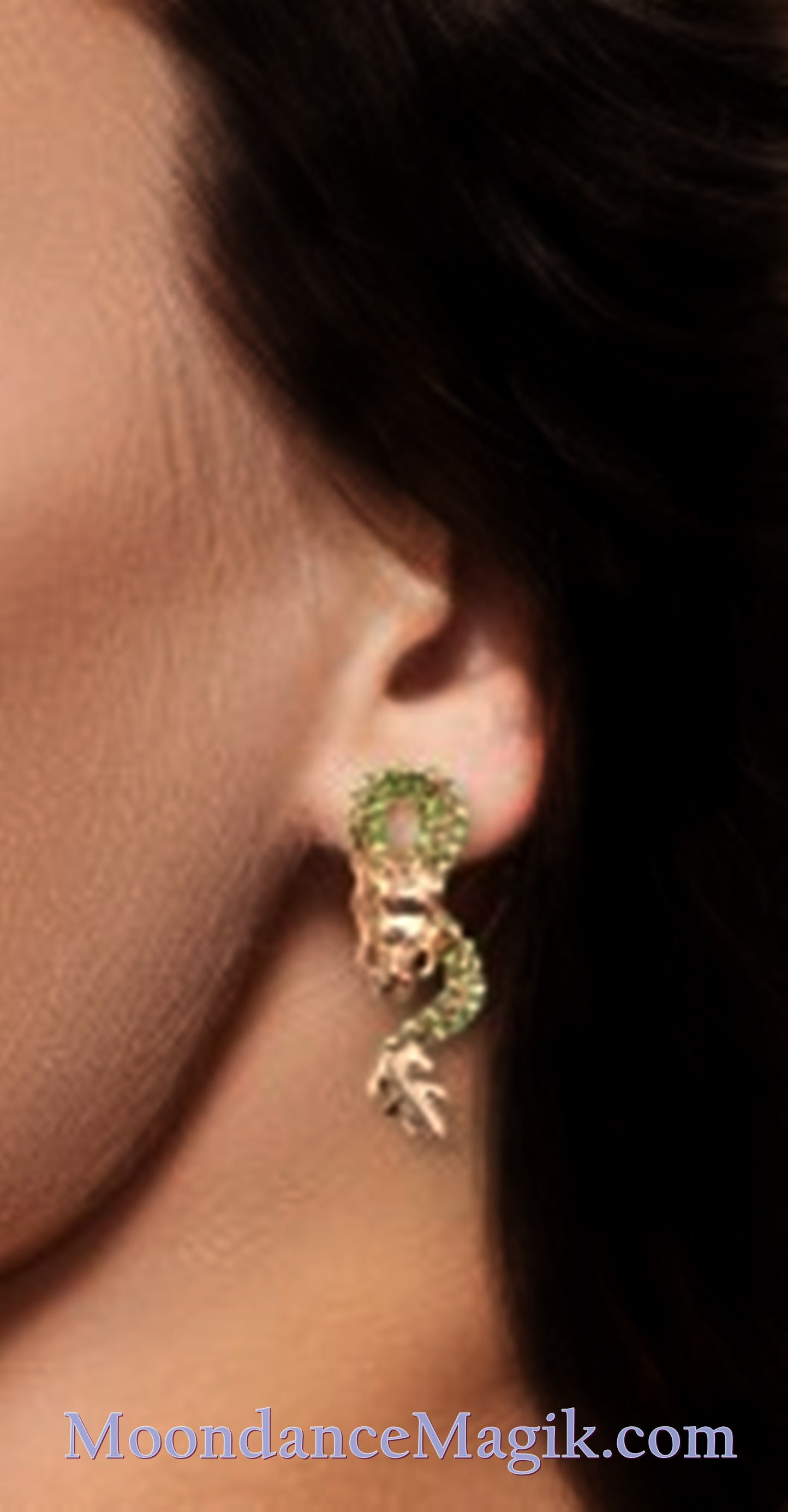 Austrian Crystal Dragon Stud Earrings