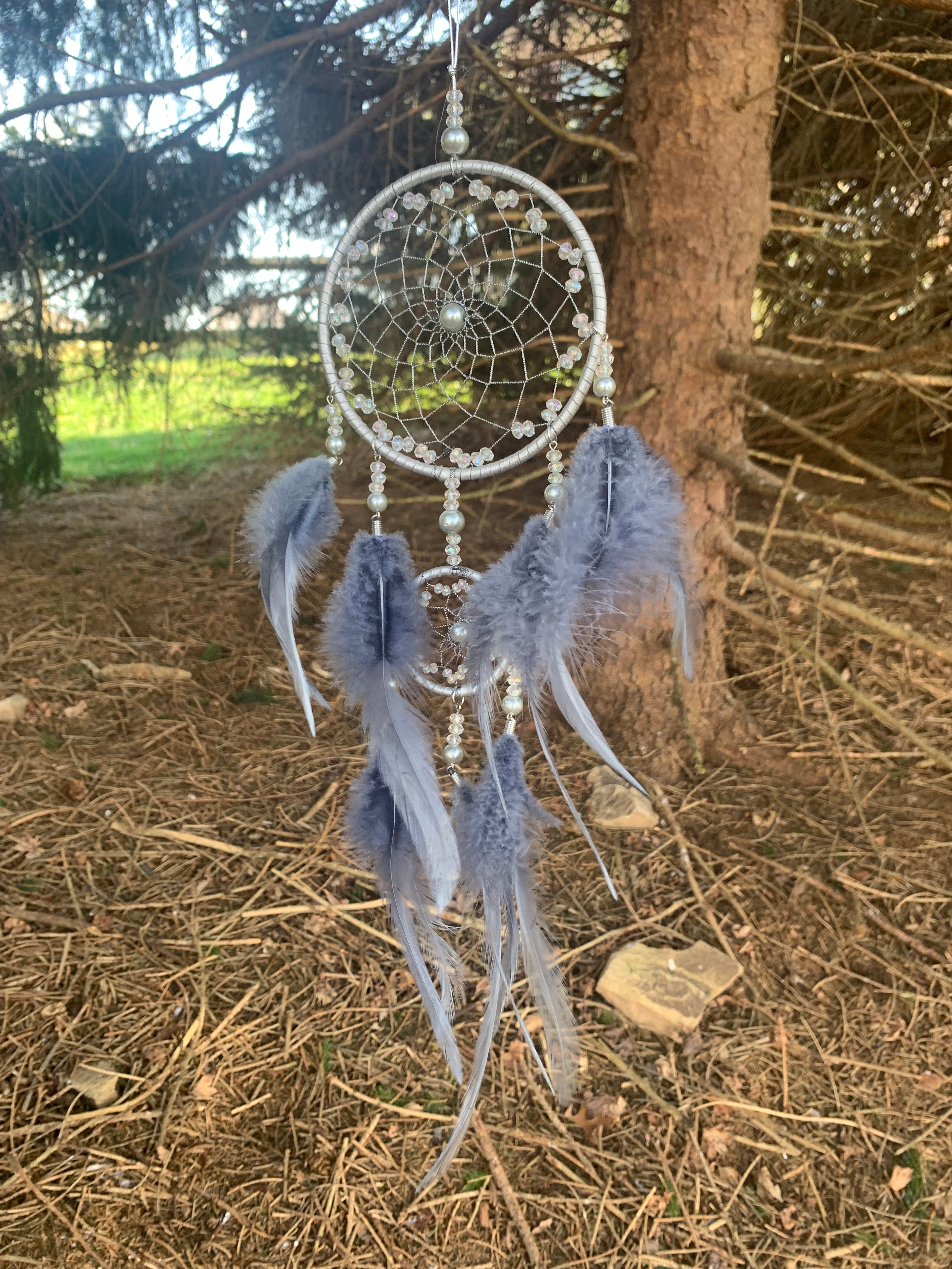 X- SOLD OUT - Silver and Powder Grey Dream Catcher