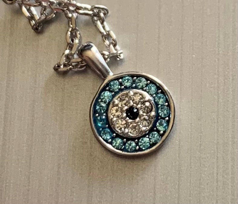 X- Adopted! - 925 Sterling Silver Evil Eye Necklace - Spirited with Suri the Sarugami - Protection, Confidence, Motivation, Determination